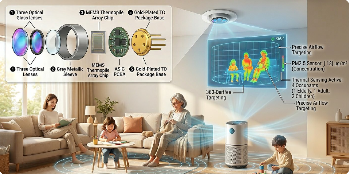 Infrared thermopile array sensor