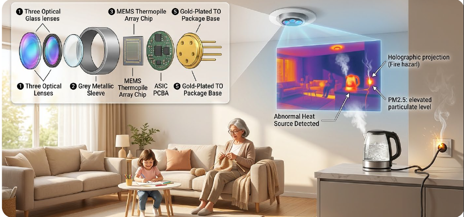 Infrared Thermopile Array Solution for Monitoring Abnormal Heat Sources in Homes